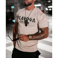 BLUZKA T-SHIRT MĘSKI OLAVOGA MEN GRECOS BEIGIE