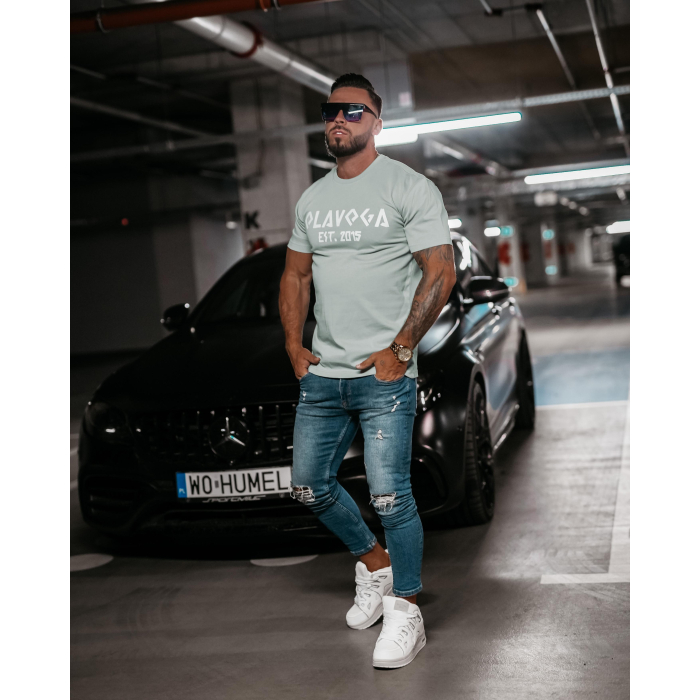 BLUZKA T-SHIRT MĘSKI OLAVOGA MEN GRECOS LIGHT GRAY