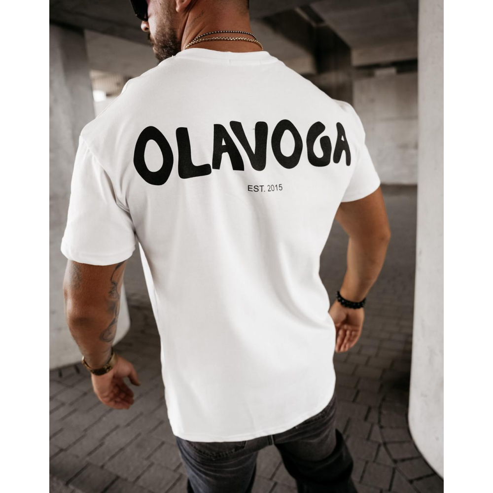 BLUZKA T-SHIRT MĘSKI OVERSIZE OLAVOGA MEN SAYER ECRU