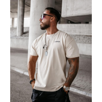 BLUZKA T-SHIRT MĘSKI OVERSIZE OLAVOGA MEN SAYER BEIGE