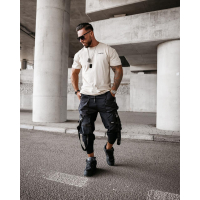 BLUZKA T-SHIRT MĘSKI OVERSIZE OLAVOGA MEN SAYER BEIGE