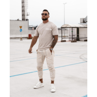 BLUZKA T-SHIRT MĘSKI OLAVOGA MEN SCUPLT BEIGIE