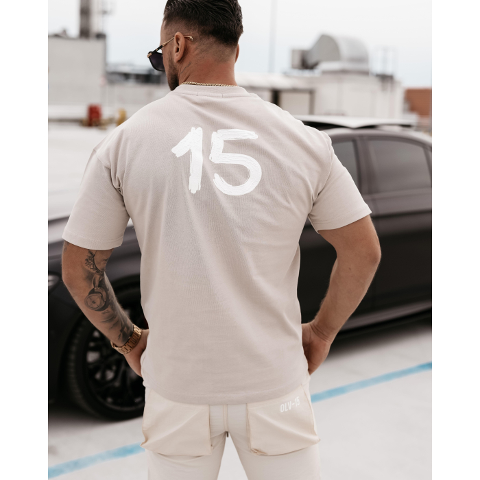 BLUZKA T-SHIRT MĘSKI OLAVOGA MEN SCUPLT BEIGIE