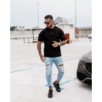 BLUZKA T-SHIRT MĘSKI OLAVOGA MEN SILVER BLACK