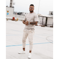 BLUZKA T-SHIRT MĘSKI OLAVOGA MEN SILVER BEIGIE