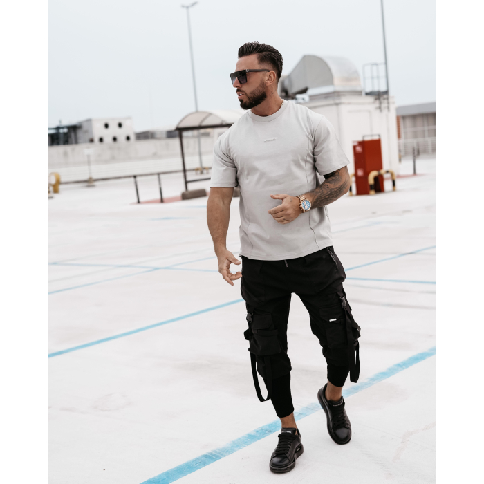 BLUZKA T-SHIRT MĘSKI OLAVOGA MEN SILVER LIGHT GRAY