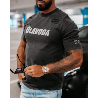 BLUZKA T-SHIRT MĘSKI OVERSIZE HAFT OLAVOGA MEN XYZ DARK GRAY