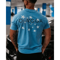 BLUZKA T-SHIRT MĘSKI OVERSIZE HAFT STARS OLAVOGA MEN GALAXY BLUE
