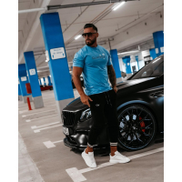 BLUZKA T-SHIRT MĘSKI OVERSIZE HAFT STARS OLAVOGA MEN GALAXY BLUE