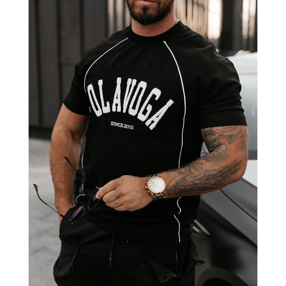 BLUZKA T-SHIRT MĘSKI OVERSIZE OLAVOGA GORDON BLACK