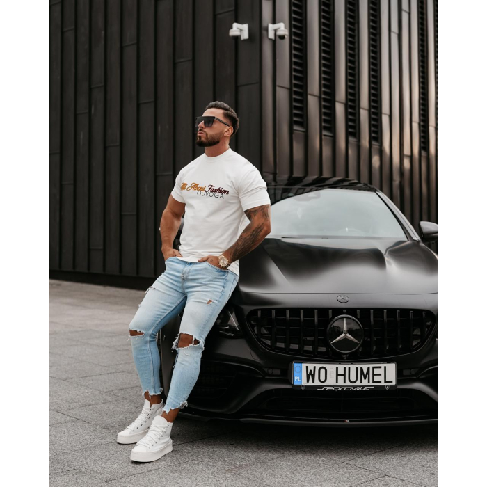 BLUZKA T-SHIRT MĘSKI OVERSIZE OLAVOGA LA ECRU