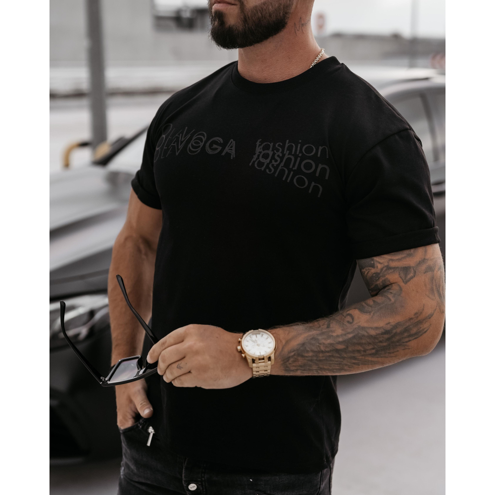 BLUZKA T-SHIRT MĘSKI OVERSIZE OLAVOGA MEN ZONE BLACK