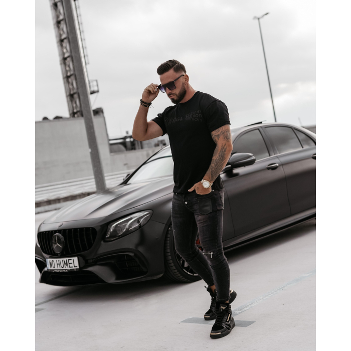 BLUZKA T-SHIRT MĘSKI OVERSIZE OLAVOGA MEN ZONE BLACK