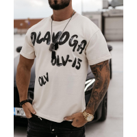 BLUZKA T-SHIRT MĘSKI OVERSIZE PRINT OLAVOGA MEN DRIP BEIGIE