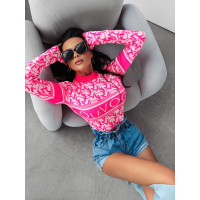 BODY SWETERKOWE OLAVOGA TESS NEON PINK- ECRU