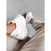 BUTY DAMSKIE SNICKERS NA GRUBEJ PLATFORMIE OLAVOGA VENTA WHITE