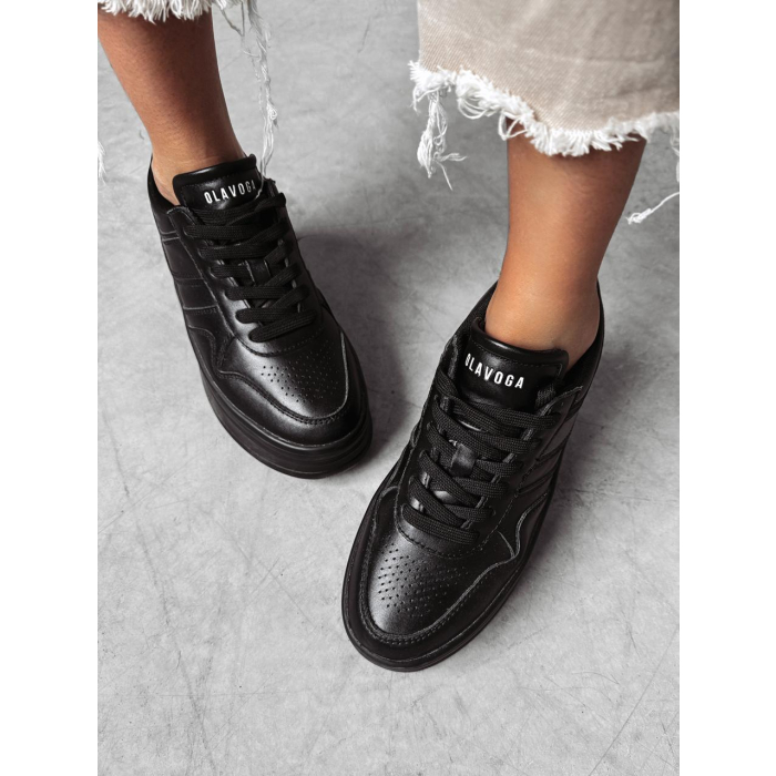 BUTY DAMSKIE SNICKERS NA GRUBEJ PLATFORMIE OLAVOGA VENTA BLACK