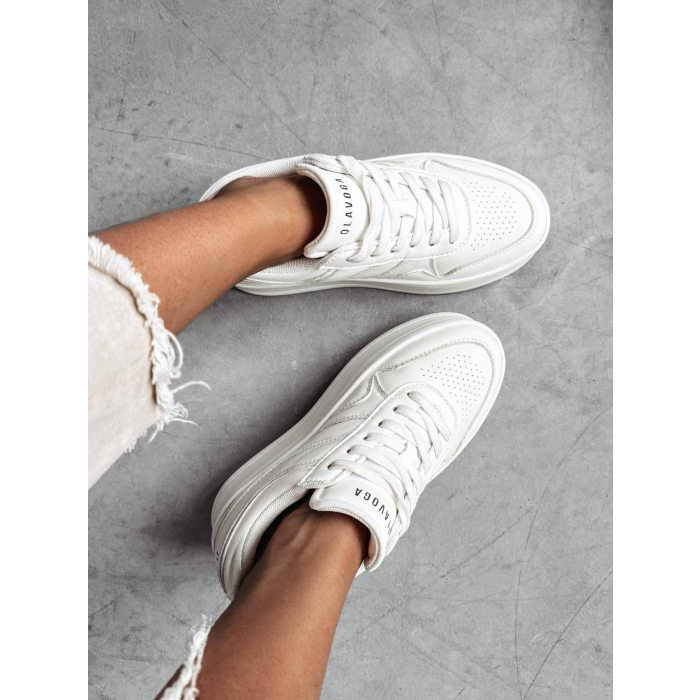 BUTY DAMSKIE SNICKERS NA GRUBEJ PLATFORMIE OLAVOGA VENTA WHITE