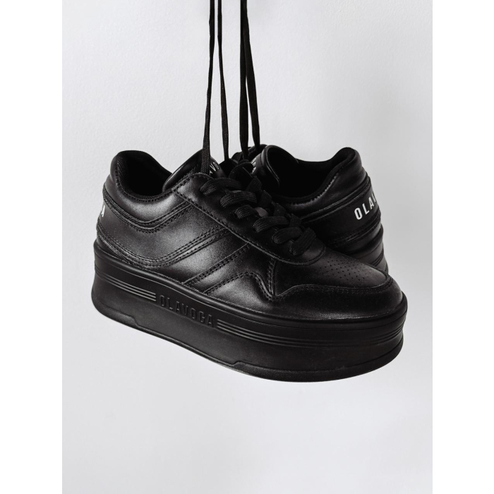 BUTY DAMSKIE SNICKERS NA GRUBEJ PLATFORMIE OLAVOGA VENTA BLACK