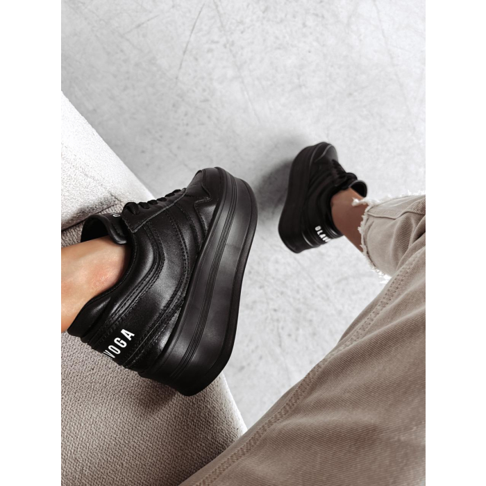BUTY DAMSKIE SNICKERS NA GRUBEJ PLATFORMIE OLAVOGA VENTA BLACK