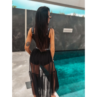 KOMPLET CROP TOP + SPÓDNICA TIULOWA OLAVOGA CATIE SET BLACK