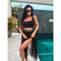 KOMPLET CROP TOP + SPÓDNICA TIULOWA OLAVOGA CATIE SET BLACK