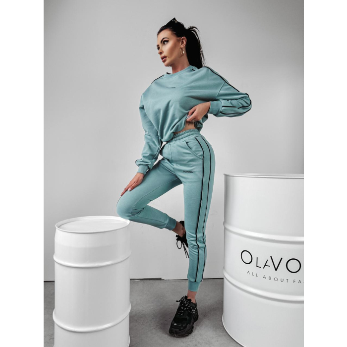 KOMPLET DRES BAWEŁNIANY LAMPAS OLAVOGA MATCHY BLUE