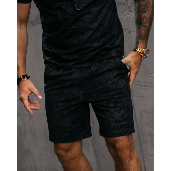KOMPLET DRES BAWEŁNIANY T-SHIRT + KRÓTKIE SPODENKI OLAVOGA MEN INITIAL BLACK