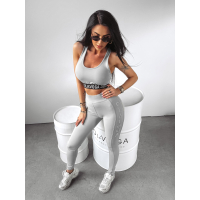KOMPLET TOP + LEGGINSY HAFT OLAVOGA SHAPELLY LIGHT GRAY