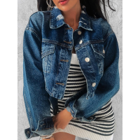 KURTKA KATANA OVERSIZE RAMONESKA JEANSOWA OLAVOGA KORTO DARK BLUE