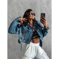 KURTKA KATANA OVERSIZE RAMONESKA JEANSOWA OLAVOGA KORTO BLUE
