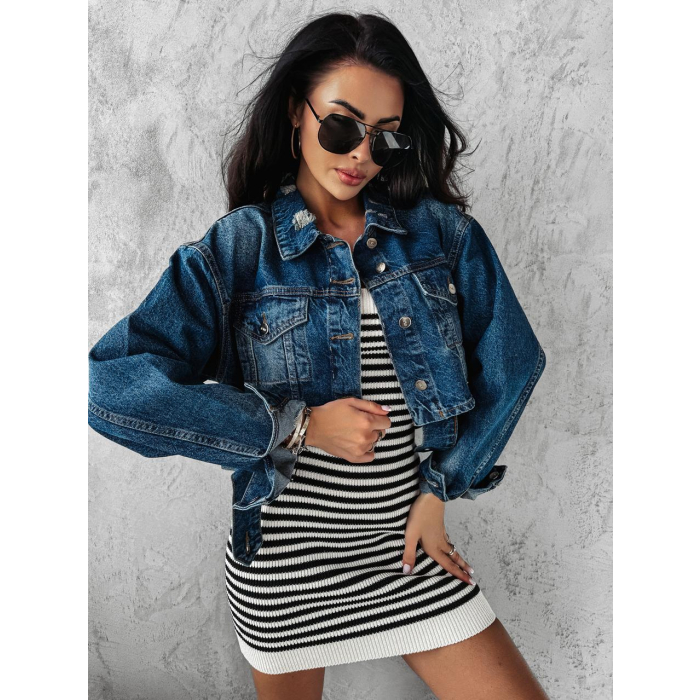 KURTKA KATANA OVERSIZE RAMONESKA JEANSOWA OLAVOGA KORTO DARK BLUE