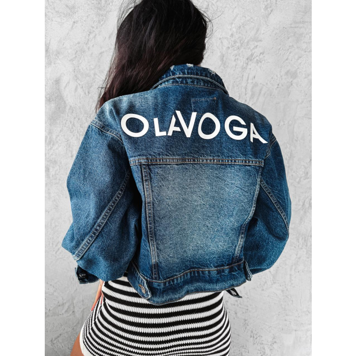 KURTKA KATANA OVERSIZE RAMONESKA JEANSOWA OLAVOGA KORTO DARK BLUE