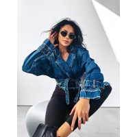 KURTKA KATANA RAMONESKA JEANSOWA Z HAFTEM OLAVOGA CHLOE DARK BLUE