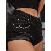 SPODENKI JEANSOWE SZARPANE OLAVOGA RAGGED BLACK