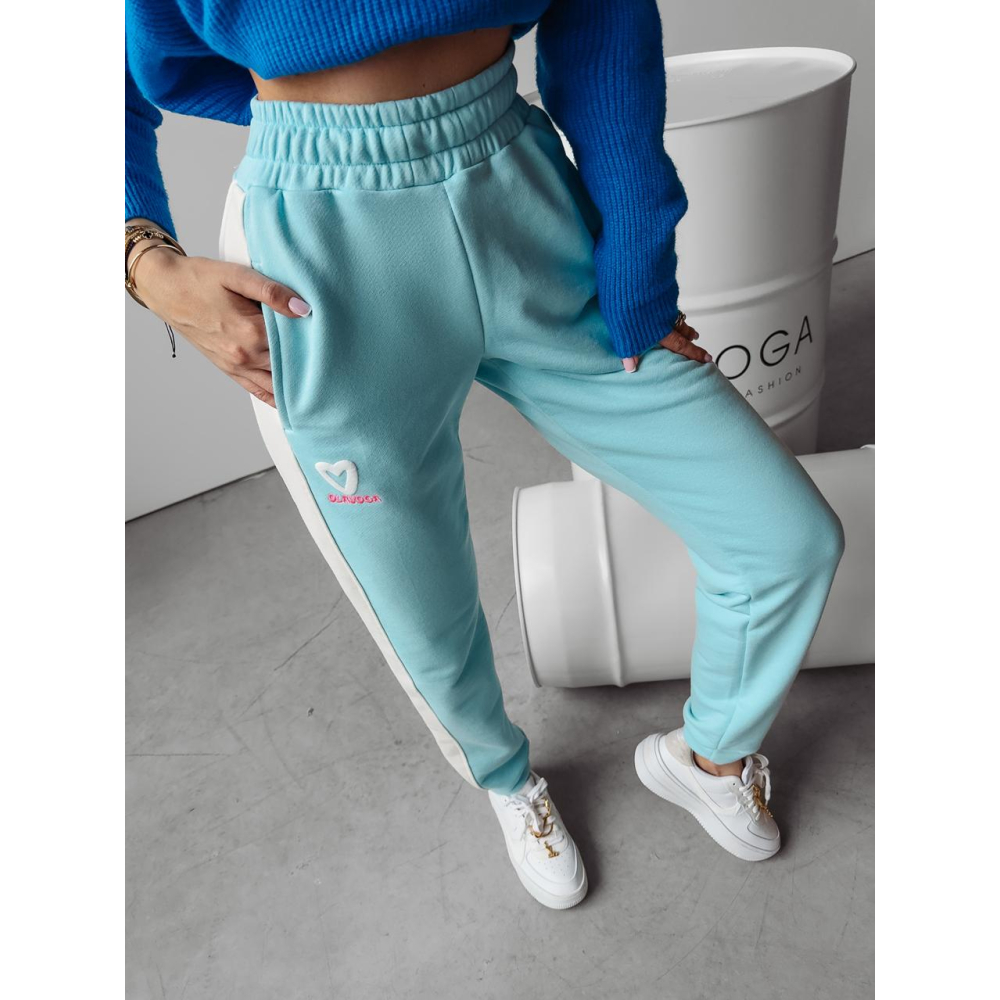 SPODNIE DRESOWE BAWEŁNIANE JOGGERY HAFT OLAVOGA BETIX BLUE