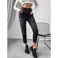 SPODNIE JEANSOWE SLIM FIT Z DZIURAMI OLAVOGA YALE BLACK