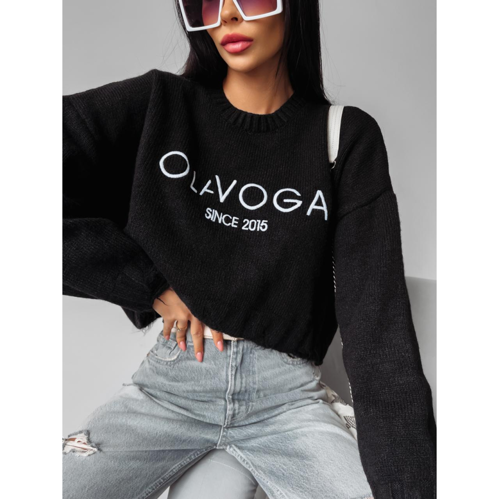 SWETER OVERSIZE SZARPANY OLAVOGA KARO BLACK