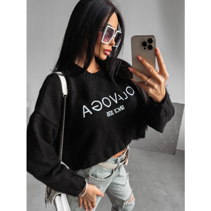 SWETER OVERSIZE SZARPANY OLAVOGA KARO BLACK