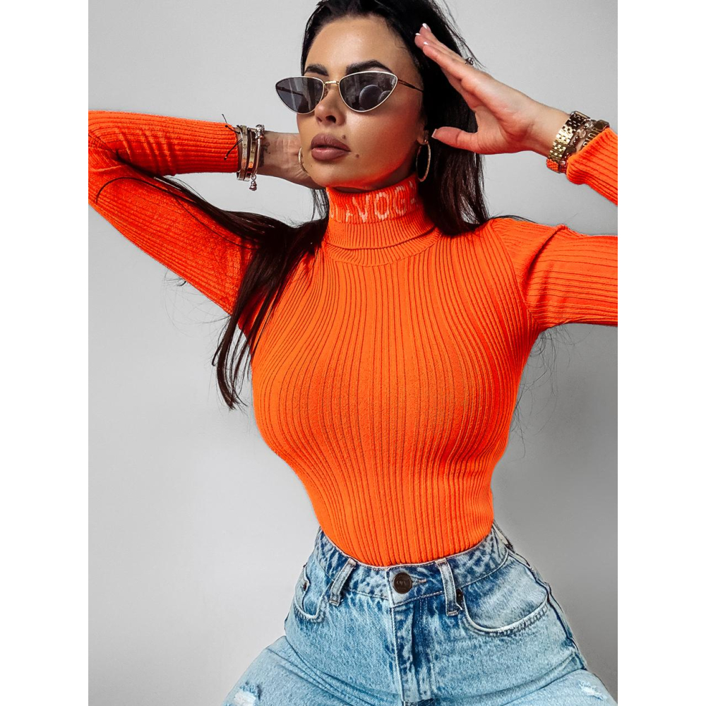 SWETER PRĄŻKOWANY OLAVOGA LAOS ORANGE