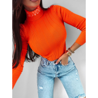 SWETER PRĄŻKOWANY OLAVOGA LAOS ORANGE