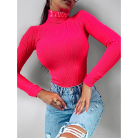 SWETER PRĄŻKOWANY OLAVOGA LAOS NEON PINK