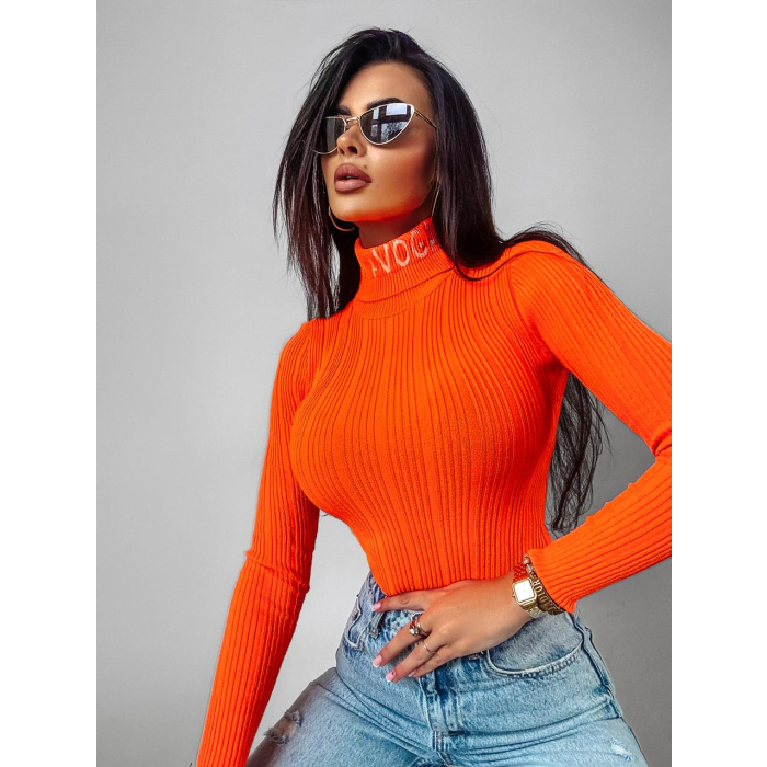 SWETER PRĄŻKOWANY OLAVOGA LAOS ORANGE
