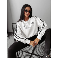 BLUZA DRESOWA DAMSKA LAMPASY OLAVOGA BRAINY ECRU