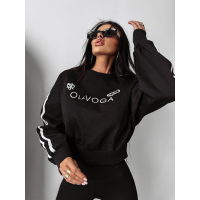 BLUZA DRESOWA DAMSKA LAMPASY OLAVOGA BRAINY BLACK