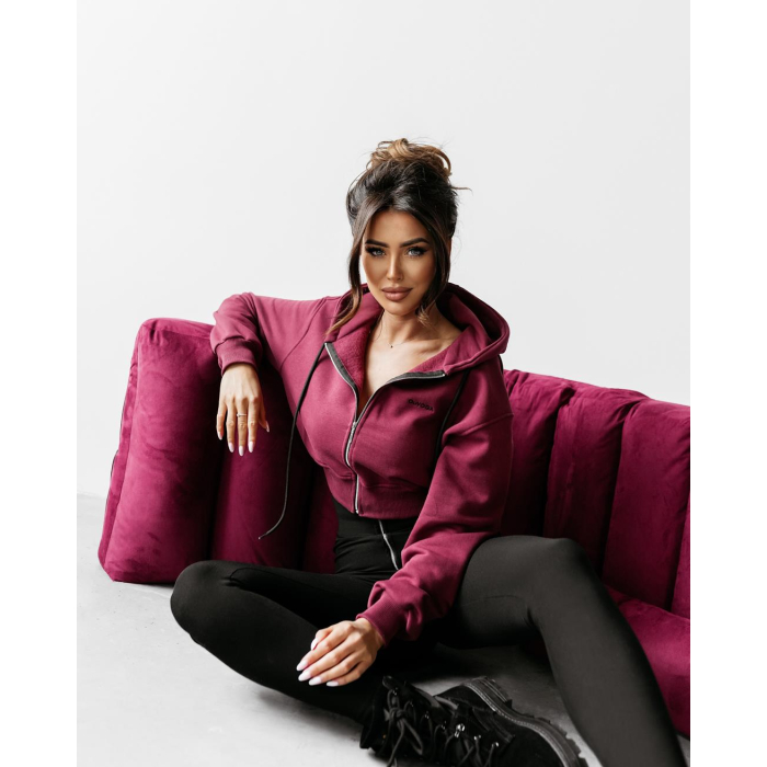 BLUZA DRESOWA DAMSKA NA ZAEK HAFT OLAVOGA KEMAL BORDO