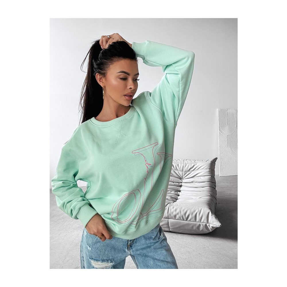 BLUZA DRESOWA DAMSKA OVERSIZE APLOMB MINT