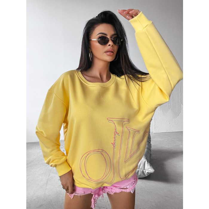 BLUZA DRESOWA DAMSKA OVERSIZE APLOMB YELLOW
