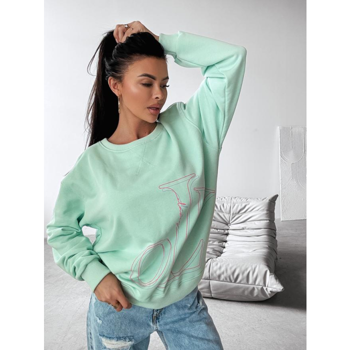 BLUZA DRESOWA DAMSKA OVERSIZE APLOMB MINT