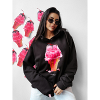BLUZA DRESOWA DAMSKA OVERSIZE LÓD Z POLEWĄ OLAVOGA KIRAZ BLACK
